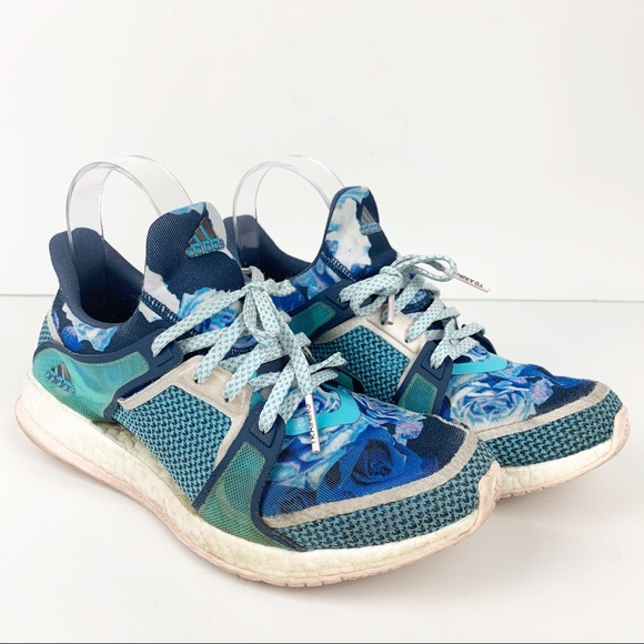 adidas blue floral shoes